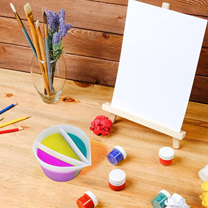 Split Cup for Paint Pouring Fluid Art Silicone Split Cup Resin Pouring Painting Tools DIY Making Drawing Accessories Reusable Split Cup with Dividers (2 Channels) - color: 2 Channels
