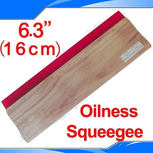 INTBUYING Screen Printing Squeegee Ink Squeegee Wooden Oil Scraper 75 Durometer 6.3inches Long 4 inches Wide with Rubber Blade and Wooden Handle - size: 6.3 inches long