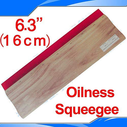 INTBUYING Screen Printing Squeegee Ink Squeegee Wooden Oil Scraper 75 Durometer 6.3inches Long 4 inches Wide with Rubber Blade and Wooden Handle - size: 6.3 inches long
