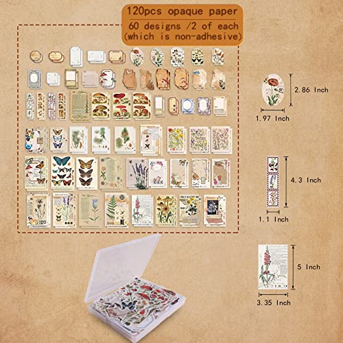 200Pcs Vintage Scrapbook Stickers, Aesthetic Junk Journal Stamping Supplies Kit, Scrapbooking Ephemera Washi Paper for Bullet Journaling Planners Diary Collage - style: Forest
