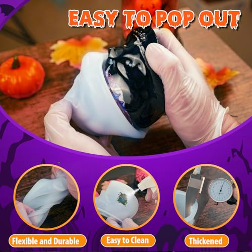 LET'S RESIN 3D Skull Resin Molds, 4 Size Silicone Mold Set for Epoxy Resin - color: skull