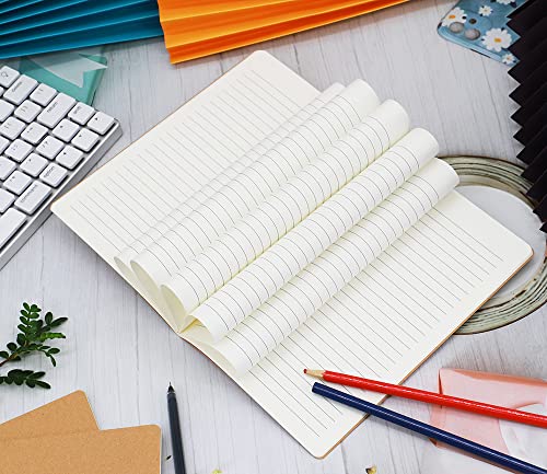 12 Pack Notebooks Bulk, Kraft Cover Lined Blank College Ruled Travel Journals with Rainbow Spines For Women Students Business, 60 Pages, 8.3”x 5.5”, A5, 12 Colors - style: 12pack Lines page