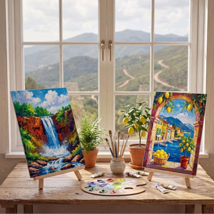 Sherr 12 Pcs Pre Drawn Canvas for Adults,Natural Scenery,8 x 10 Inch - size: 8 x 10 Inch, style: Natural Scenery,