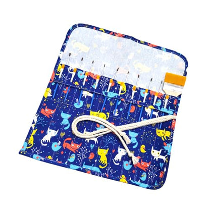 Funny live Paint Brush Holder Art Supplies, Artist Paint Brush & Storage Organizer Roll-Up Case Bag, Protect Acrylic Oil Watercolor Paintbrushes (Cat and Bird 20 Slot Pockets) - color: Cat and Bird 20 Slot Pockets