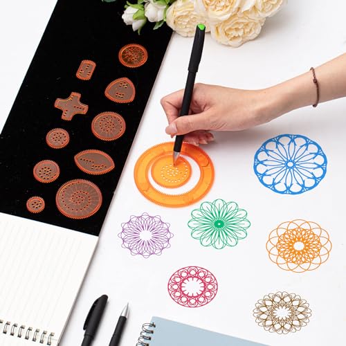 Chivao Spiral Art Kit Circle Stencils Drawing Tool Geometric Ruler,Vivid - style: Vivid