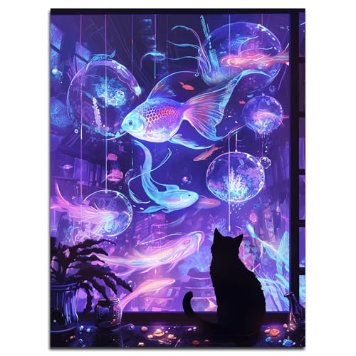 Muzagroo Paint by Numbers Oil Painting Kits for Adults DIY Fish Dream Oil Painting for Beginners Hand Crafts Kits with Brushes and Acrylic Paints 16x20 inches (Fish Dream) - color: Fish Dream