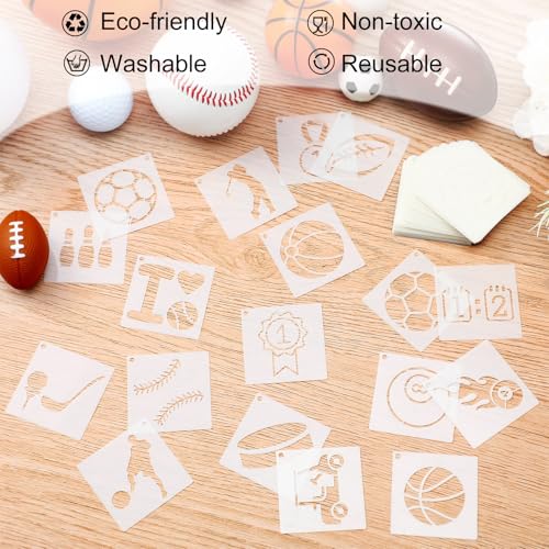 Fainne 100 Pcs 2 Inch Baseball Stencils Small Stencils for Painting | Reusable Craft Stencils, DIY Scrapbook, Wood Wall Fabric Rock Chalkboard Sign Painting, Home Art Decor Projects - style: Sport,Ball