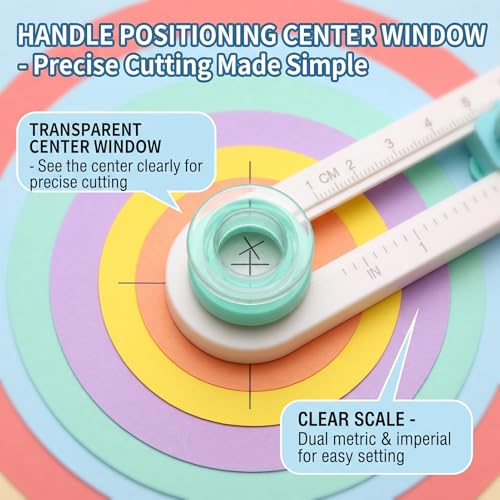 1 Pcs Circle Cutters for Crafts,Circle Paper Cutter,Circle Cutter,Circle Cutter Paper,Round Paper Cutter,Multi Purpose with Bottom Blade Guard, Easy Operation, Smooth Cutting
