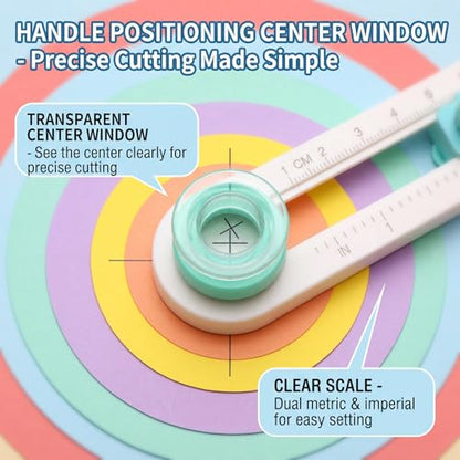 1 Pcs Circle Cutters for Crafts,Circle Paper Cutter,Circle Cutter,Circle Cutter Paper,Round Paper Cutter,Multi Purpose with Bottom Blade Guard, Easy Operation, Smooth Cutting