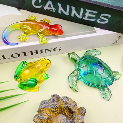Animal Resin Molds, Set of 3 Frog Lizard Turle Casting Molds - color: 3 Pcs Animal Resin Molds