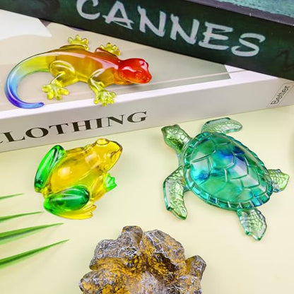 Animal Resin Molds, Set of 3 Frog Lizard Turle Casting Molds - color: 3 Pcs Animal Resin Molds