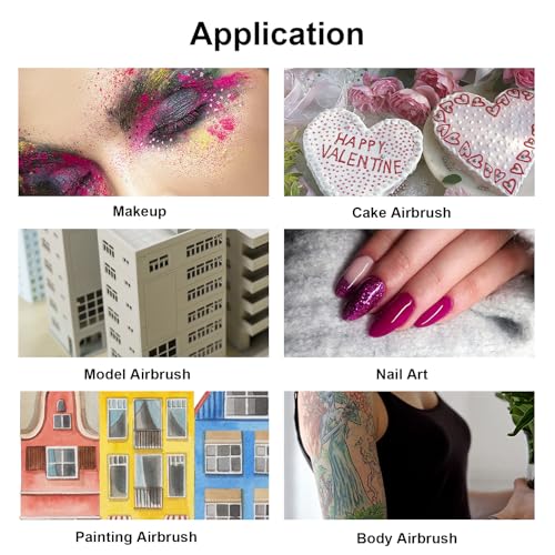 0.3mm Airbrush Kit Dual Action Air Brush Painting Set with 7/30/40cc Cup
