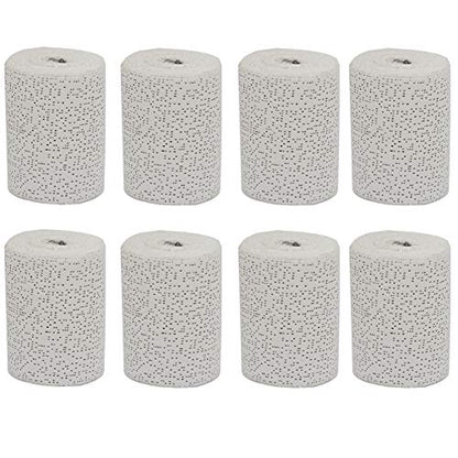 Fermus 8 Pack White Plaster Cloth Gauze Bandages Rolls for Art Project | Total 120ft Plaster Strip Wrap for Belly Cast, Mask Making, Sculptures, Body Casts, Craft Projects, Scenery Construction - size: 8 Pack (120ft)
