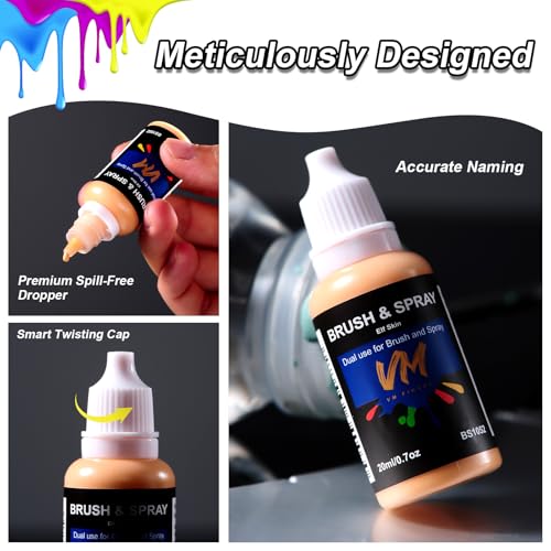VM Model Paint,20ml Game Color Acrylic Paint for Miniatures, Models,Crafts - color: Game Color Set 16 Bottles