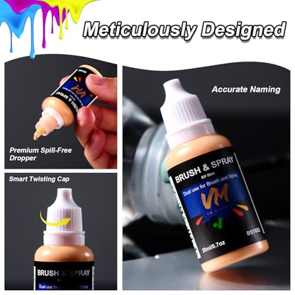 VM Model Paint,20ml Basic Color Acrylic Paint for Miniatures, Models,Crafts - color: Basic Color Set 8 Bottles