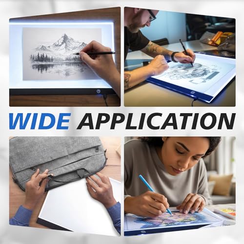 Yinder A3 LED Tracing Light Pad with Translucent Self-Healing Cutting Mat – Adjustable Brightness Light Board for Drawing, Sewing, Quilting & Diamond Painting (13" x 19")