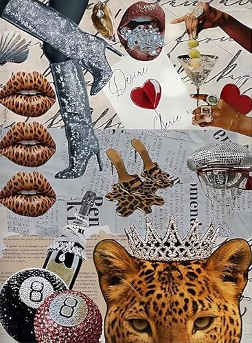 BAWKENTON Cute Diamond Art Kits for Adults Diamond Painting Kit for Adults | Cute Fashion Modern 5D Diamond Dots Gem Art Crafts with Tools, Round Full Drill Crafts for Home Wall Decor-12X16in - color: DP03106, size: Round diamond painting