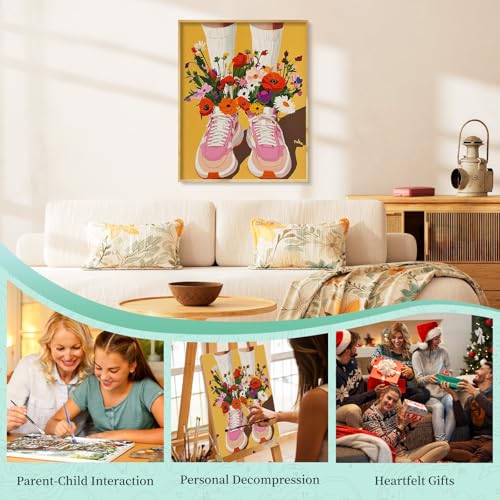 Paint by Numbers Kit for Adults, Sneakers DIY Painting Kit, 16x20 Inch - color: CYOP1P09
