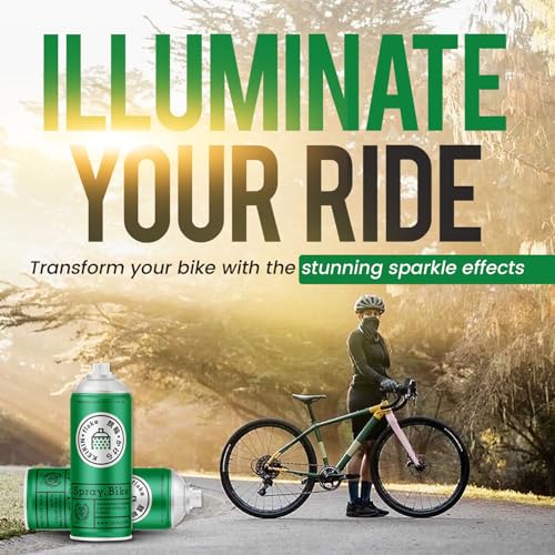Spray.Bike Keirin Flake Finishing Coat - Matataku Green, 400ml | Metal Flake Spray Paint Coating | Glitter Spray Paint Topcoat for Steel, Aluminum - color: Flake Green