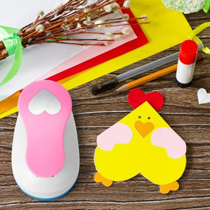 CHENGU Hole Punches 6 Shapes with Cardstock for Kids,Multiple Styles,2 Inch | Paper Punchers Ideal for Scrapbooking Card Making, Star Heart Circle Flower Shapes, Safe Design, Classroom Craft Supplies - size: 2 Inch, style: Multiple styles