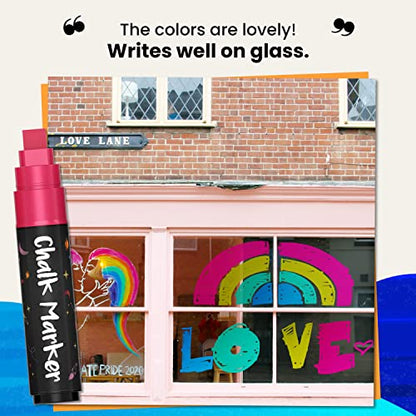 10mm Metallic Car Window Markers - Washable Chalk Markers for Blackboards - size: Wide Tip - 10mm