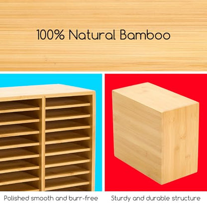 MEEDEN Bamboo Marker Holder Organizer: Holds 126 Pens with 18 Compartments- Art Supply Storage & Holder for Alcohol Markers，Pens，Pencils - style: Holds 126 Markers