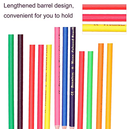 Zerodis 12Pcs Set, Metallic Fluorescent Professional Coloring Pencil Art Colored Pencils Sketch Graffiti Painting Supplies for Adults and Kids(Neon Color Pencils) - color: Neon Color Pencils