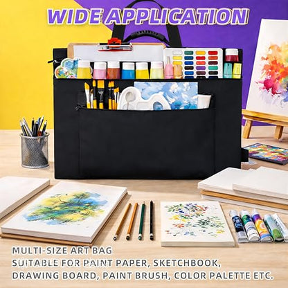 JJRING 32x42 Art Portfolio Tote Bag With Shoulder Strap, Black | Large Carrying Storage Case With Handle For Artwork, Posters, Canvas, And Drawing Boards - size: 32''*42''