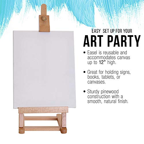 U.S. Art Supply 16" Mini Tabletop Wooden H-Frame Studio Easel | Artist Adjustable Painting and Display Stand, Holds Up to 12" Canvas - Portable Table Top Easel for Painting, Artwork