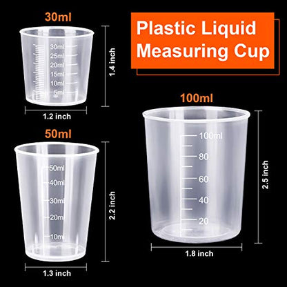 50 Pcs Plastic Measuring Cups, Resin Mixing Cups, Epoxy Mixing Cups