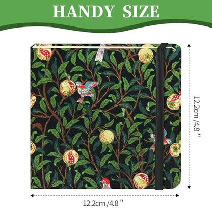 5x5 Pocket Sketch Book,80gsm Hardcover Art Sketchbook for Drawing Journal | Cloth Cover,80gsm Blank Paper,96Sheets,Lay-Flat,Portable Travel Creation Paint Diary Memo Planner,Dry MediaPomegranate Bird - color: Cloth Cover-Pomegranate Bird