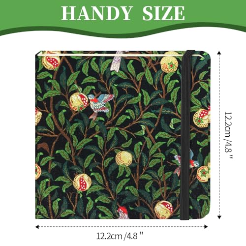 5x5 Pocket Sketch Book,80gsm Hardcover Art Sketchbook for Drawing Journal | Cloth Cover,80gsm Blank Paper,96Sheets,Lay-Flat,Portable Travel Creation Paint Diary Memo Planner,Dry MediaPomegranate Bird - color: Cloth Cover-Pomegranate Bird