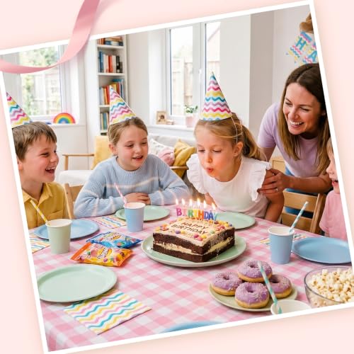 Goodluck 54" x 300 Ft Pink＆White Checkered Tablecloth Roll with Cutter Box - color: Pink Checkered, size: 15.4" x 5.5" (Rectangular)