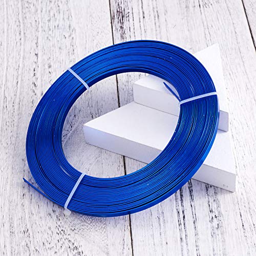 Fashewelry 32.8Ft 5mm Aluminum Flat Wire Solid Bendable Metal Craft Wire Strip for Bezel Sculpting Armature Jewelry Making Gem Metal Wrap, RoyalBlue - color: Flat-5mm-Royal Blue