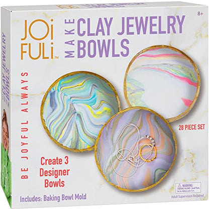 JOiFULi Make Your Own Clay Jewelry Bowls Arts and Crafts Kit for Girls Kids Ages 8 9 10 11 12 Years Old - size: small