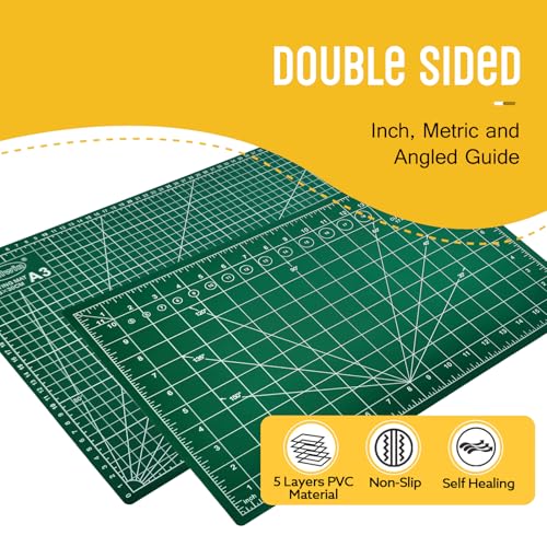 Allwin 17"x 11" Self Healing Cutting Mat Cutting Plate Cutting Scale Plate Painting Engraving Plate Cutting Table Mat Manual Mat PVC Plate - size: 17.7"L x 11.8"W