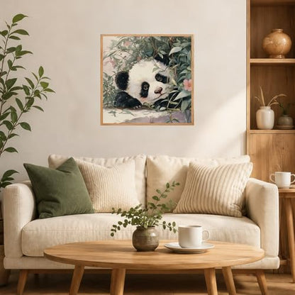 AUKELHJ Framed Paint by Numbers Kit for Adults, Panda, 10x10 inch - color: 03-Panda