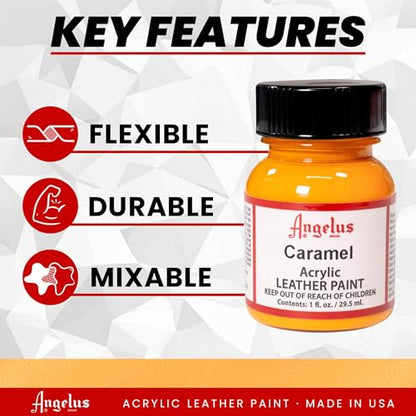 Angelus Acrylic Leather Paint, 1 oz, Caramel - color: Caramel, size: 1 Fl Oz (Pack of 1)