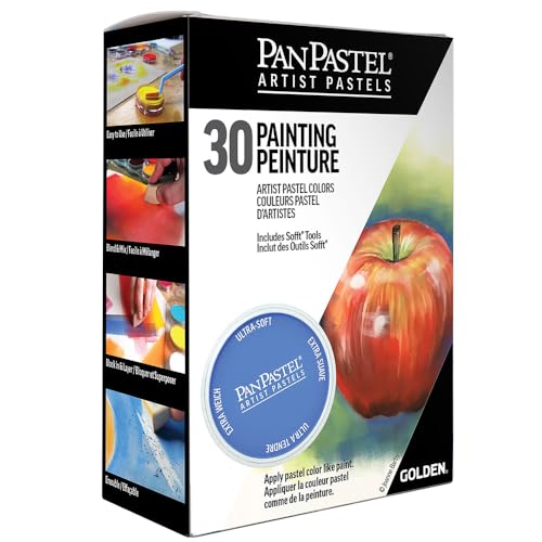 PanPastel Artist Pastels by Golden, Painting Set, 30 Colors | Artist grade soft pastels in a unique pan format for smooth blending, easy uniform coverage, and low dust.