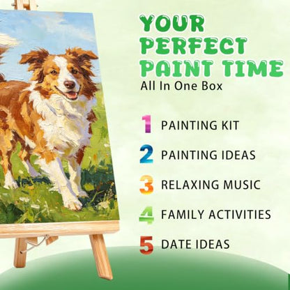 Painting Kit 2 Person Acrylic Art Set with Canvas, Easel, Brushes & Paints, DIY Creative Gift for Beginners - color: 2 Set Painting Kit