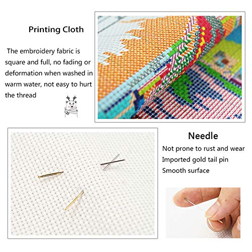 ITSTITCH Stamped Cross Stitch Kits for Beginners Full Range of Cross Stitching Preprinted Pattern for Kids or Adults, DIY Needlepoint Starter Kits (The Lovely Cats 12.6x11 inch) - color: The lovely cats 12.6x11 inch