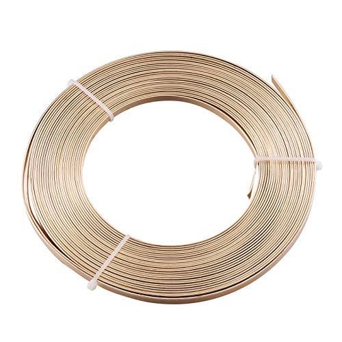 Fashewelry 32.8Ft 5mm Aluminum Flat Wire Solid Bendable Metal Craft Wire Strip for Bezel Sculpting Armature Jewelry Making Gem Metal Wrap, NavajoWhite - color: Flat-5mm-Navajo White