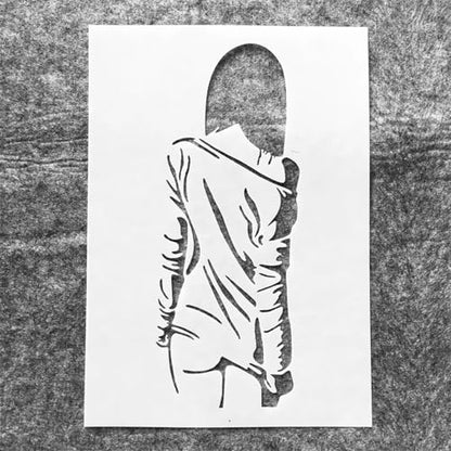 TIAMECH A4 Reusable Shy Dress Girl Stencil for Painting | Back Shadow Layering Template, DIY Wall Art, Wood Furniture, Scrapbook & Crafts (8.3x11.7inch) - style: Shy Dress Girl
