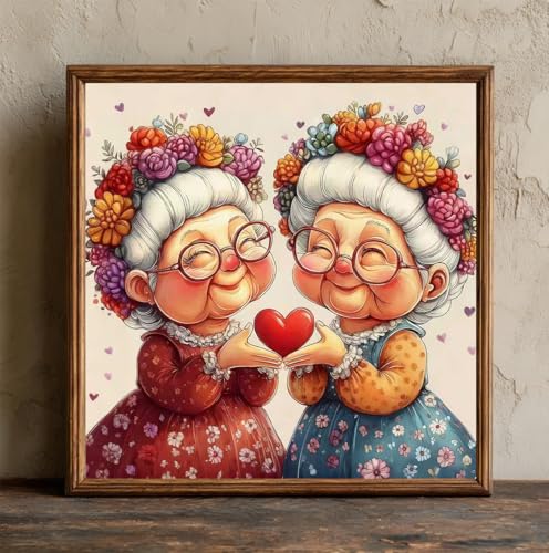 CRZMODE Friendship Diamond Art Kits for Adults, Love Diamond Painting Kits for Adults Beginners, 5D DIY Round Full Drill Gem Art Paint by Diamonds Dots Crafts Kits for Home Decor Gift 14x14 Inch - color: Friendship(14X14")