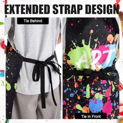 Painting Artist Apron with Pockets, Waterproof Painting Aprons for Adults, Adjustable Art Apron Bib Apron - color: Style 4
