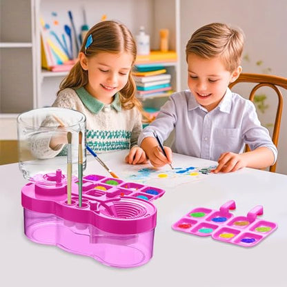 Upgraded Paint Brush Cleaner Tool,Brush Rinser Cup Painting Running Water Circulation Art Supplies for Acrylic,Watercolor and Water Based Creative Gift for Adult Artist Beginner and Painter - color: Purple