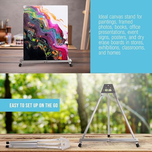 U.S. Art Supply 15-Inch Aluminum Tabletop Display Easel for Painting