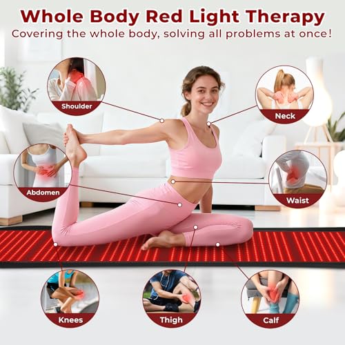 Red Light Therapy Mat for Body, Red Lights Pad with 660nm&850nm Infrared Light Therapy Mat, Chirstmas Birthday Festival Gift for Women Men Father Dad Mother Mom Lover Elderly 76.8"x39.4" - size: 76.8"x39.4"