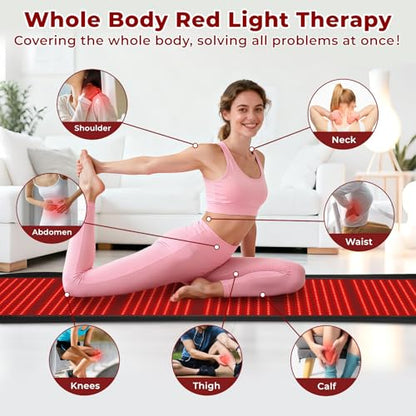Red Light Therapy Mat for Body, Red Lights Pad with 660nm&850nm Infrared Light Therapy Mat, Chirstmas Birthday Festival Gift for Women Men Father Dad Mother Mom Lover Elderly 76.8"x39.4" - size: 76.8"x39.4"
