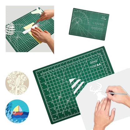 A4 Self Healing Cutting Mat - Double Sided Craft Mat with Grid Lines, Non-Slip Work Surface for Crafting & DIY Projects (Washable Reusable) - size: 11.8"L x 8.7"W